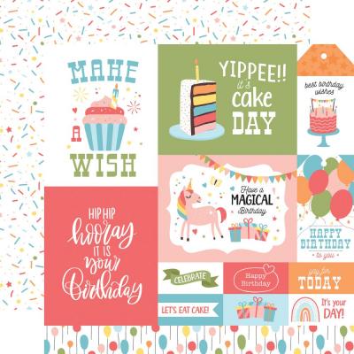 Echo Park Birthday Girl Designpapier - Multi Journaling Cards